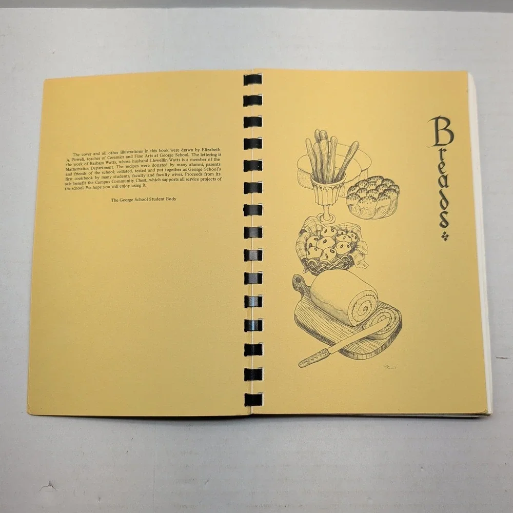Vintage The George School Cookbook Community Recipes Spiral Bound Pennsylvania